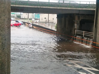 冠水した道路