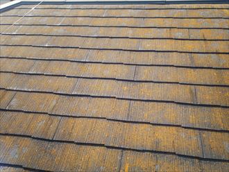 千葉市中央区浜野町で屋根塗装の劣化により屋根がオレンジ色に変色