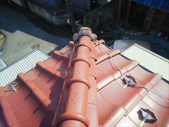 千葉市緑区鎌取町で隅棟ののし瓦がズレています