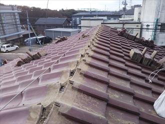 千葉市中央区星久喜町で棟取り直し工事の棟瓦解体