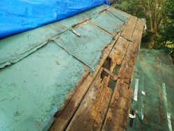 強風被害を受けた金属屋根