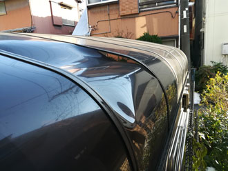 駐車場ポリカ破損