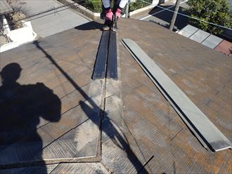 千葉市花見川区柏井で行った棟板金交換でタフモックを使用しました