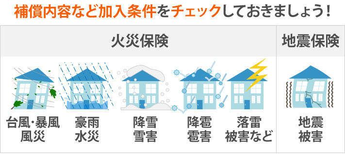 補償内容などの加入条件をチェックしておきましょう