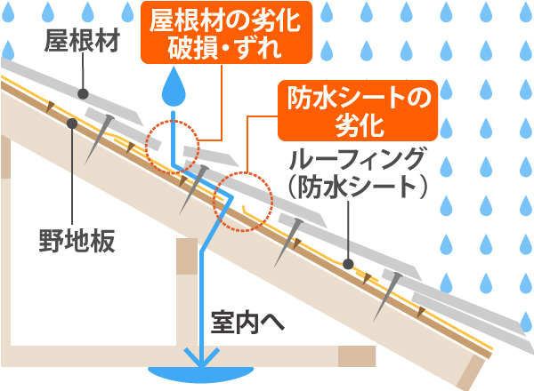 雨漏り構造イラスト