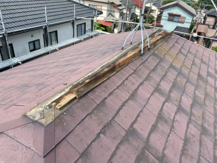 棟板金撤去と下地確認