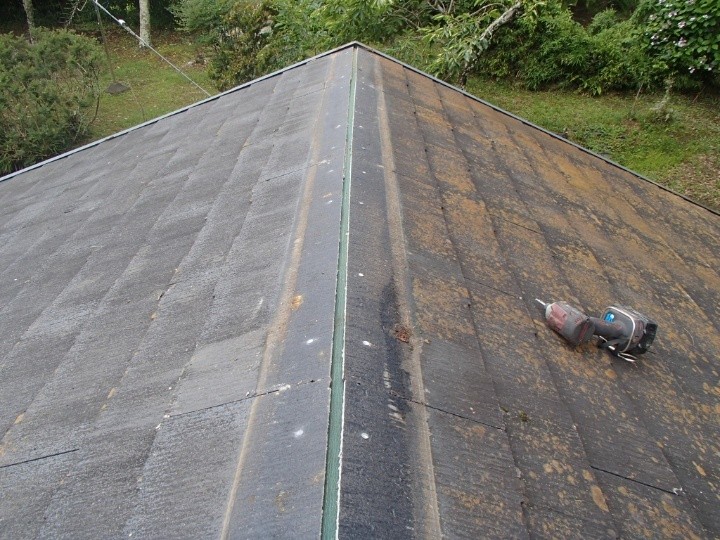 既存棟板金と貫板の撤去