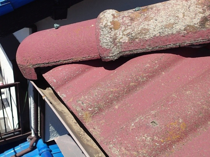 セメント瓦の隅棟先の状態