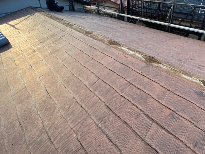 既存棟板金と貫板の撤去