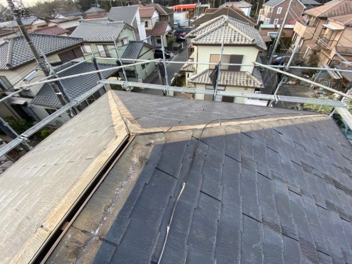 既存棟板金と貫板の撤去