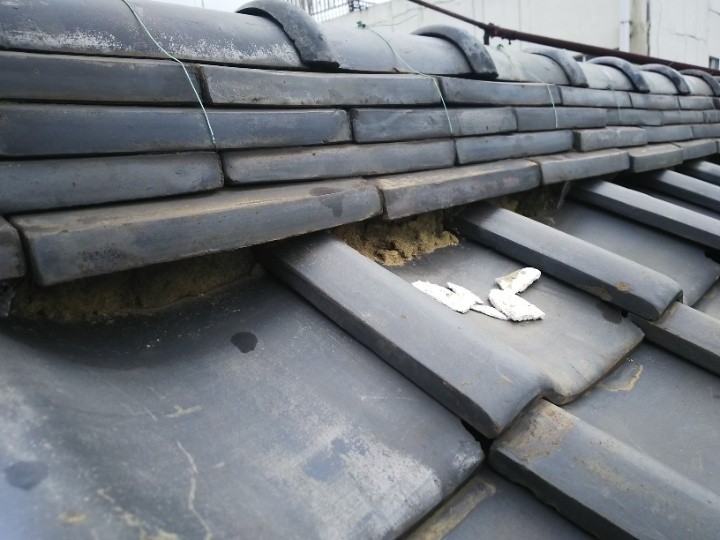 のし瓦周辺の劣化