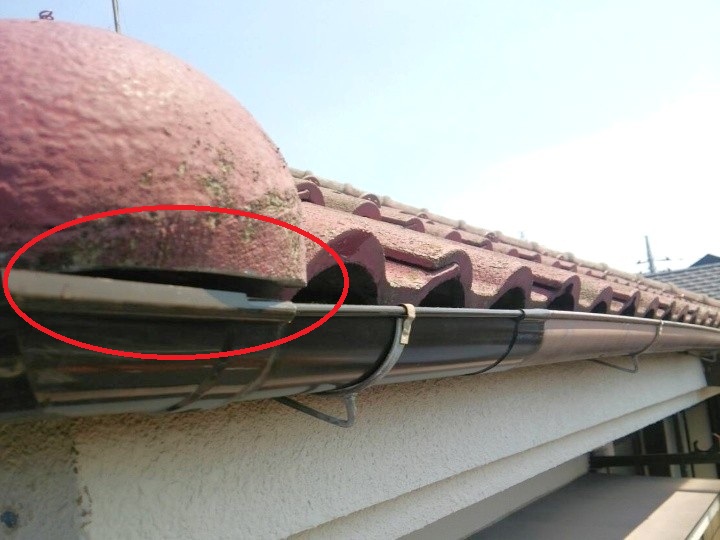 雨樋交換と棟先加工