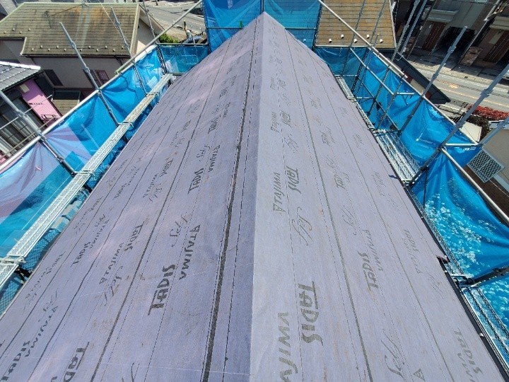 防水シート（ルーフィング）の施工