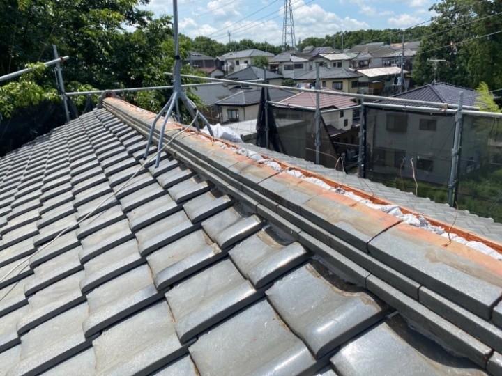 のし瓦の積み直し