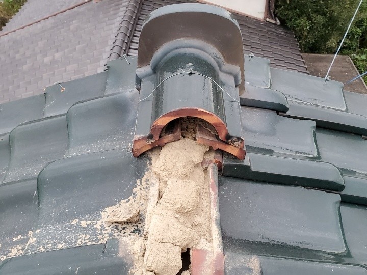 棟端部の崩落状況