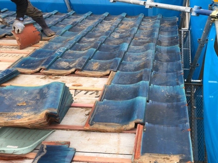 既存瓦の葺き直し