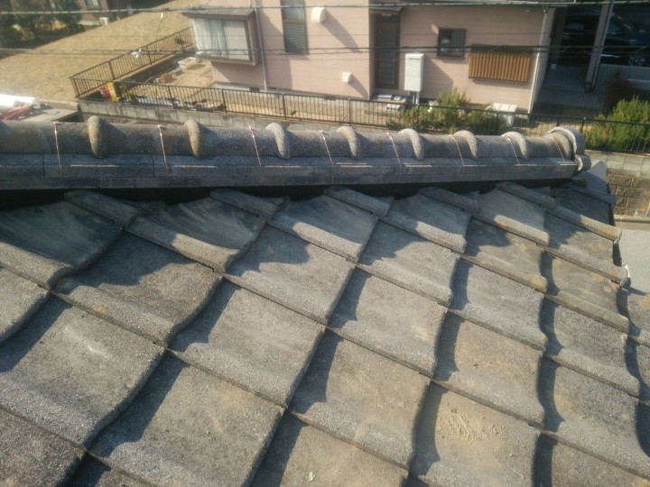 のし瓦・冠瓦の積み直し