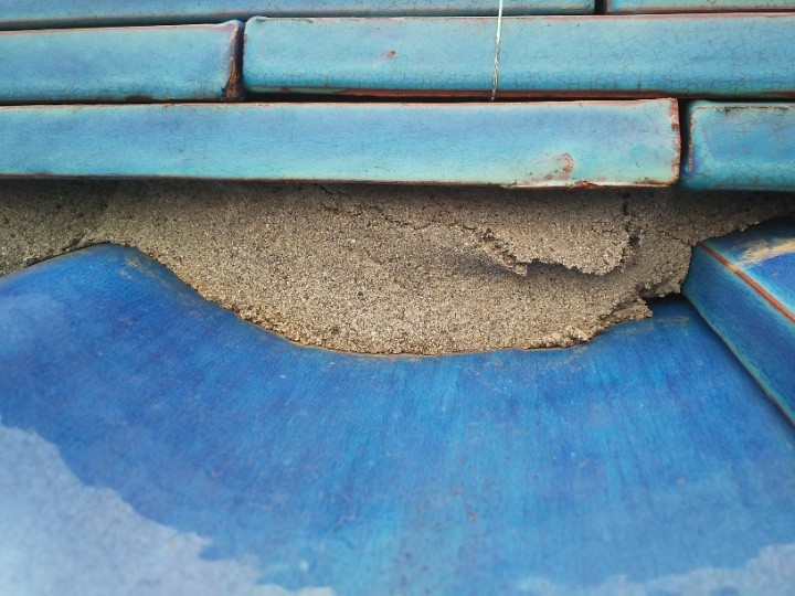 モルタルの崩れ