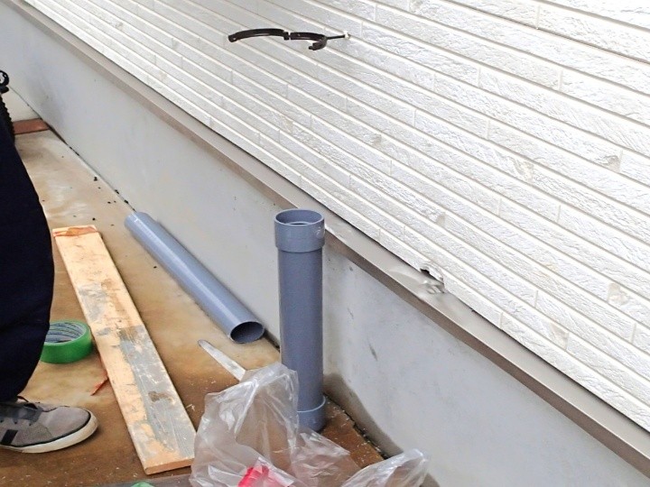 新規パイプの接続準備