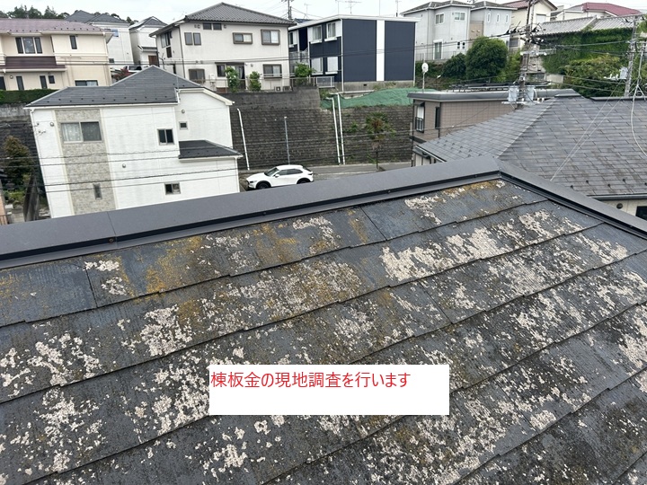 現地調査で確認した棟板金の状態