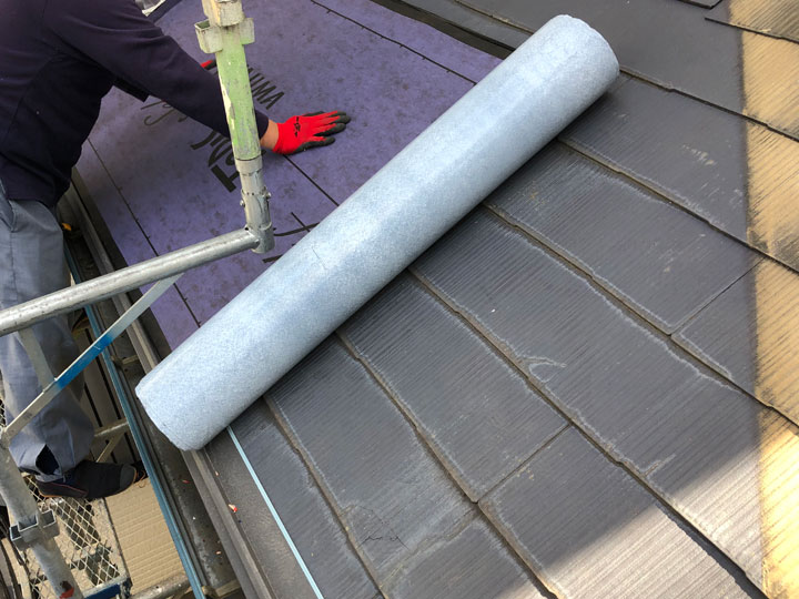 カバー工法でのルーフィング敷設