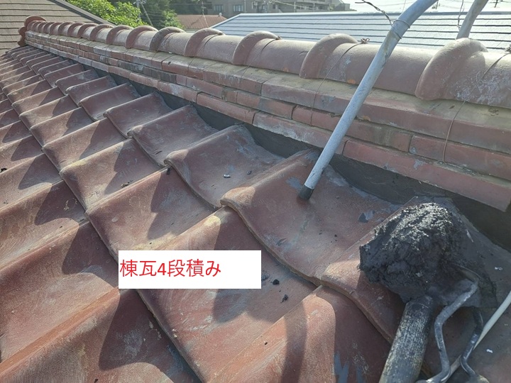 棟瓦の積み直し
