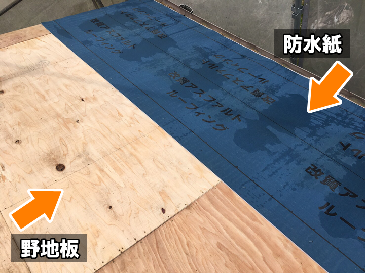 野地板・防水紙の敷設