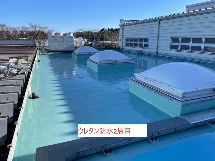 ウレタン防水2層目の塗布