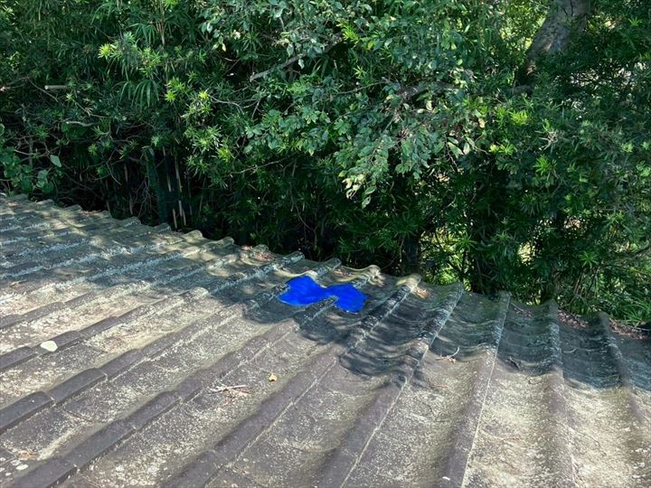 瓦屋根の破損が発生
