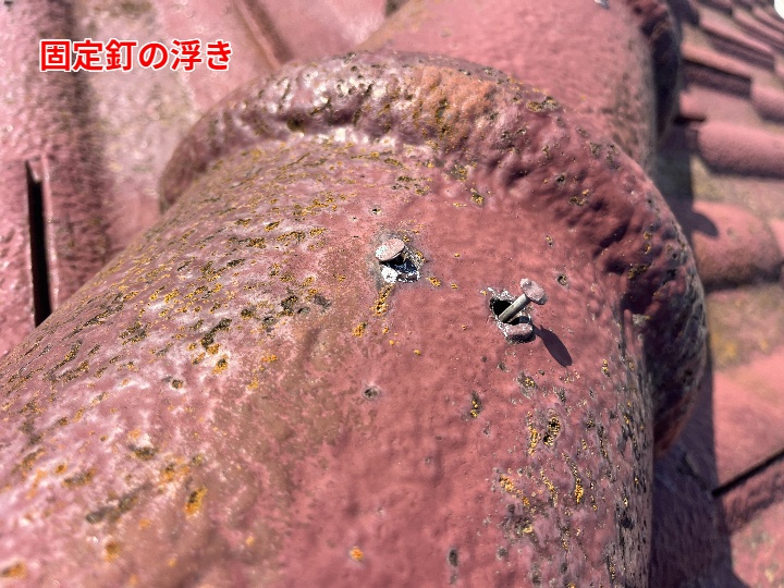 固定釘の浮き