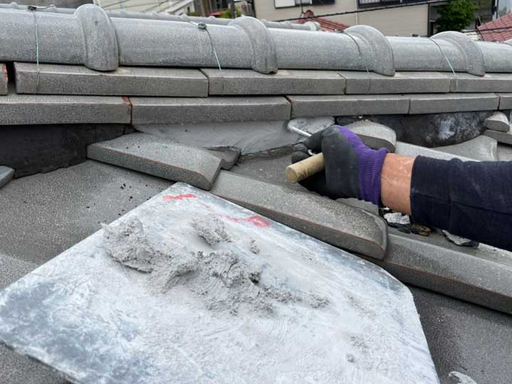 漆喰詰め直し工事（軽度〜中度の劣化）