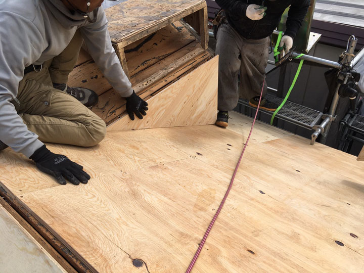 構造用合板での工事