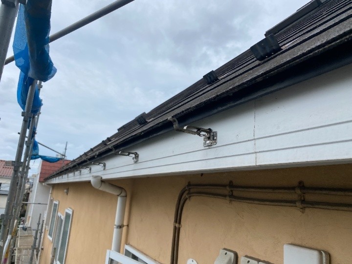 雨樋の撤去作業
