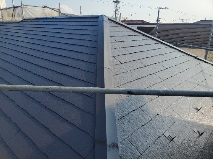 ファインパーフェクトベスト(ニューブラウン色）を採用した屋根塗装工事を施工