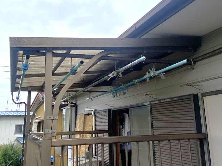 ベランダ屋根の全体確認