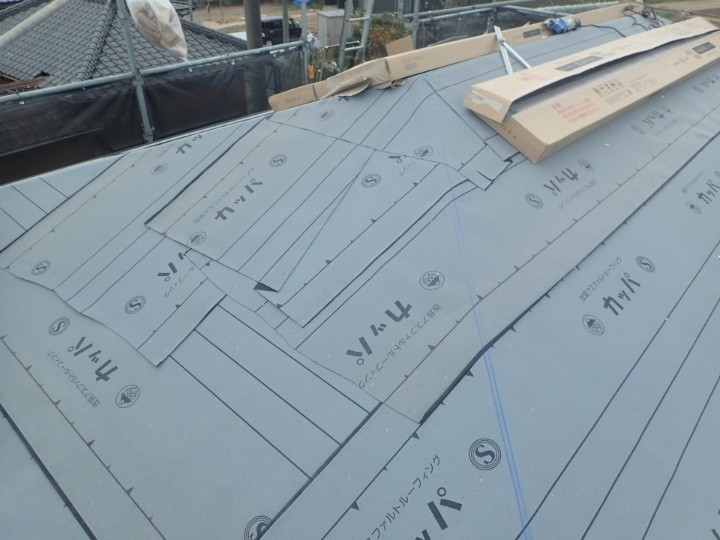 新規防水紙の設置