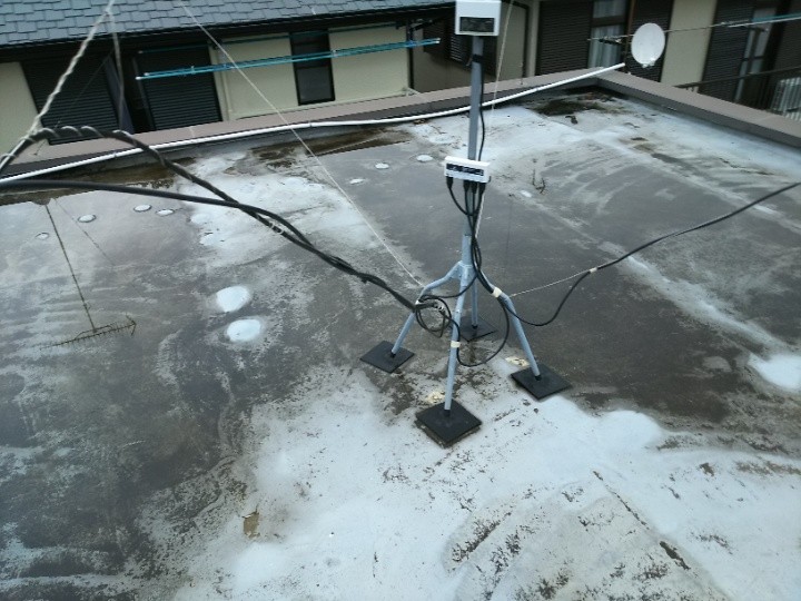 ウレタン防水工事前の陸屋根
