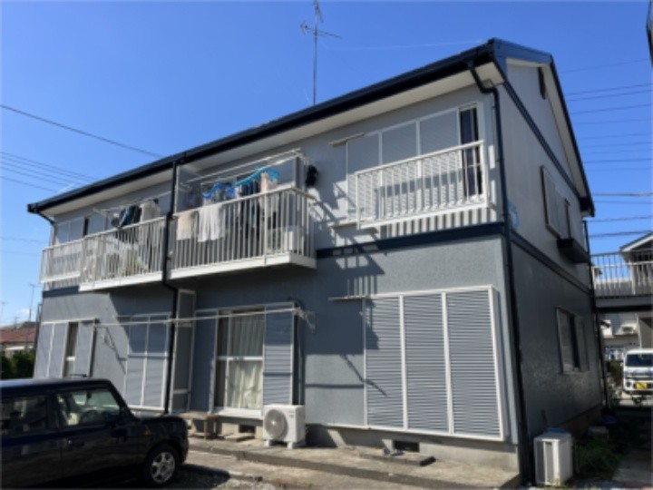 屋根外壁塗装工事後のアパート