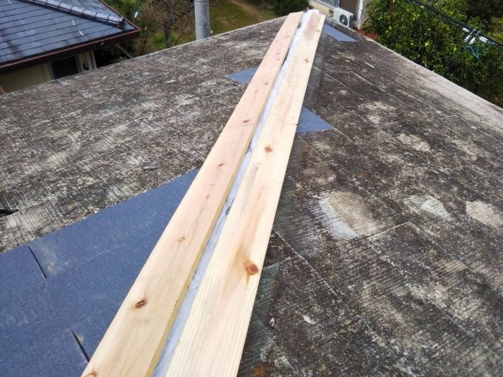 新規貫板の取付けと位置調整