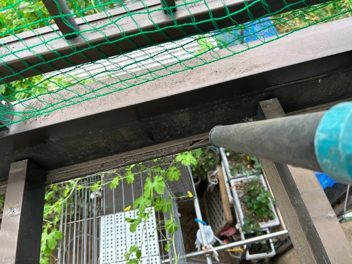 フレーム周辺の清掃とゴミの除去