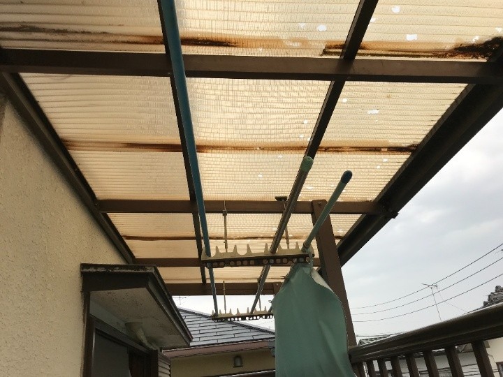 ベランダ屋根全体に見られた開口の広がり