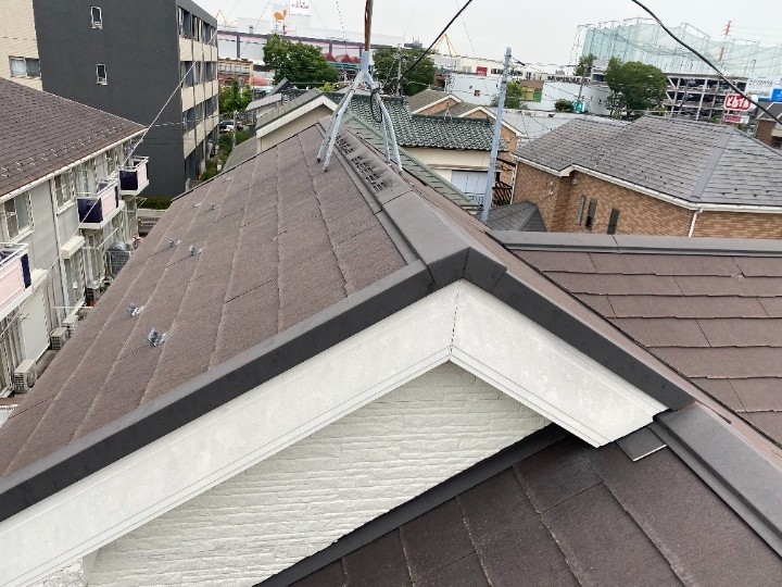 スレート屋根全体の状況確認