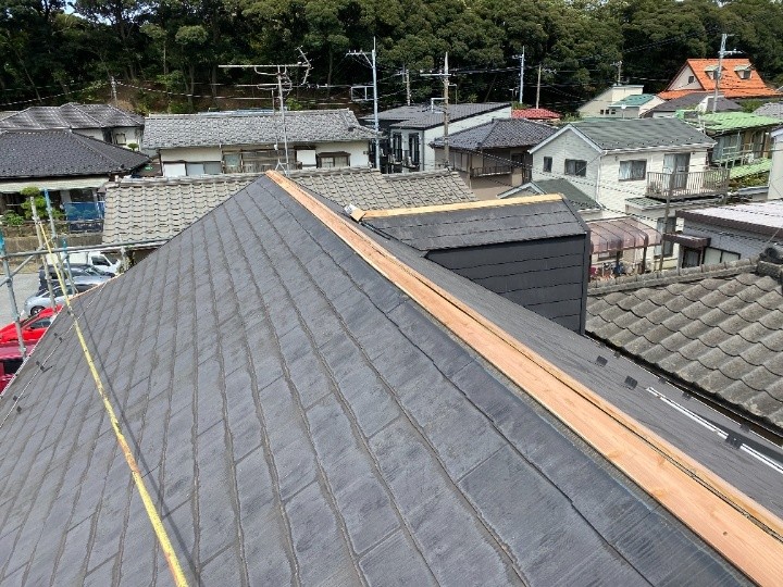新規貫板の設置と固定