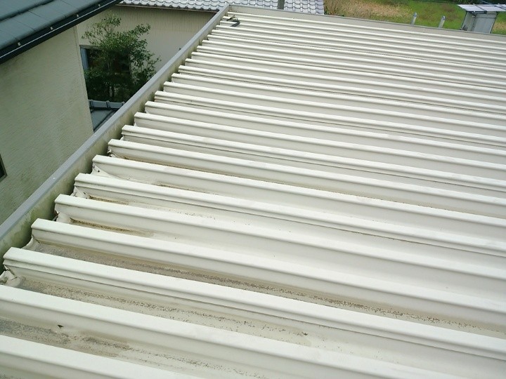 折板屋根全体の状態を確認