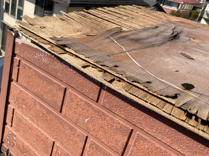 木材の腐食と端部の損傷