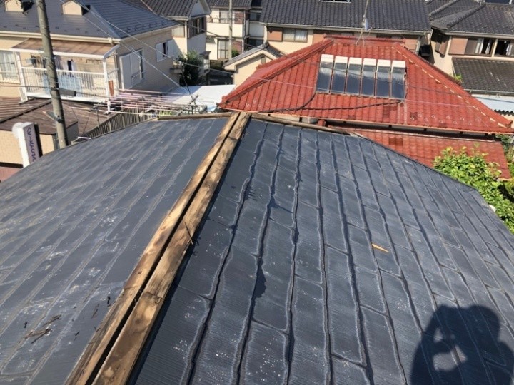 棟板金と貫板の撤去