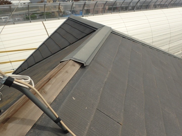 台風24号で飛散した棟板金