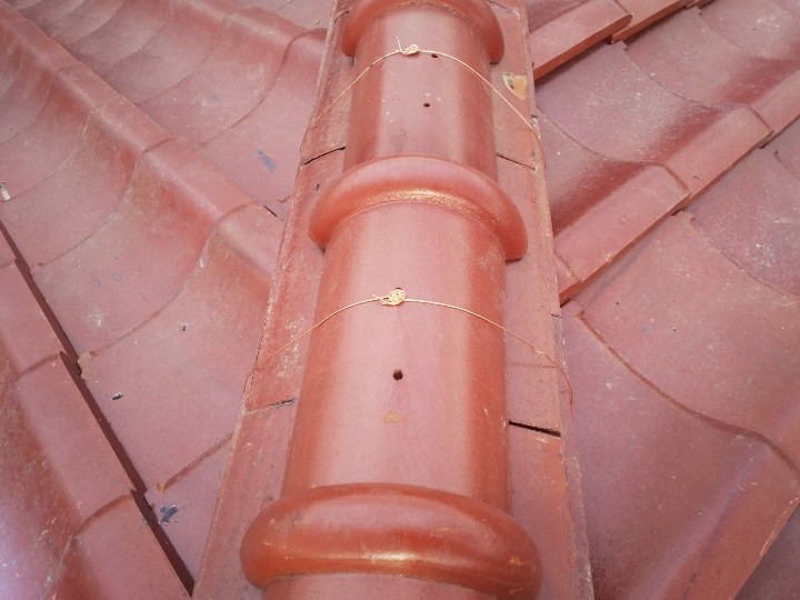 丸瓦の設置と固定