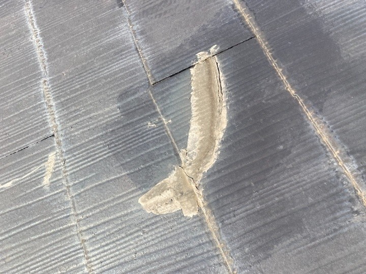 古い補修跡の劣化