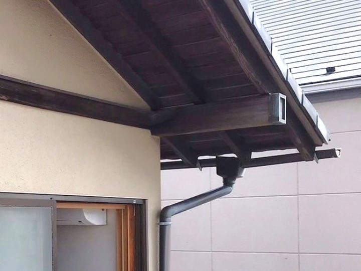雨樋の傾きと集水器の段差